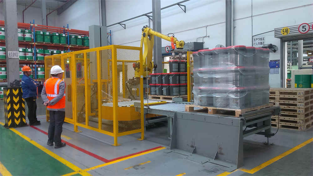 Machine d'emballage de film étirable à plateau tournant en ligne automatique T2000FZ-PL