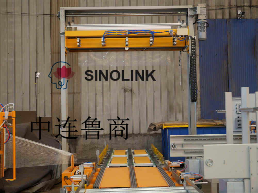 banderoleuse avec protection d'angle wrapping machine with corner prtection