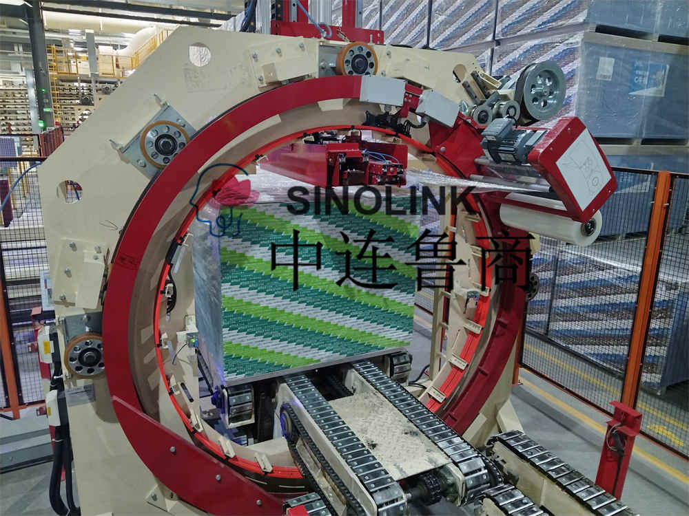 Machine d'emballage pré-étirement automatique à six côtés pour les matériaux de construction de plaques Machine d'emballage pré-étirement automatique à six côtés pour les matériaux de construction de plaques